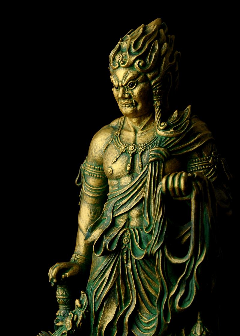 仏像 不動明王 総高30cm 原型 松久宗琳 蝋型 高岡銅器 日本の手技 高岡銅器の仏像 本格仏像の仏像ワールド